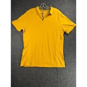 KUHL Mens Yellow Organic Cotton Tencel Short Sleeve Polo Shirt Size L